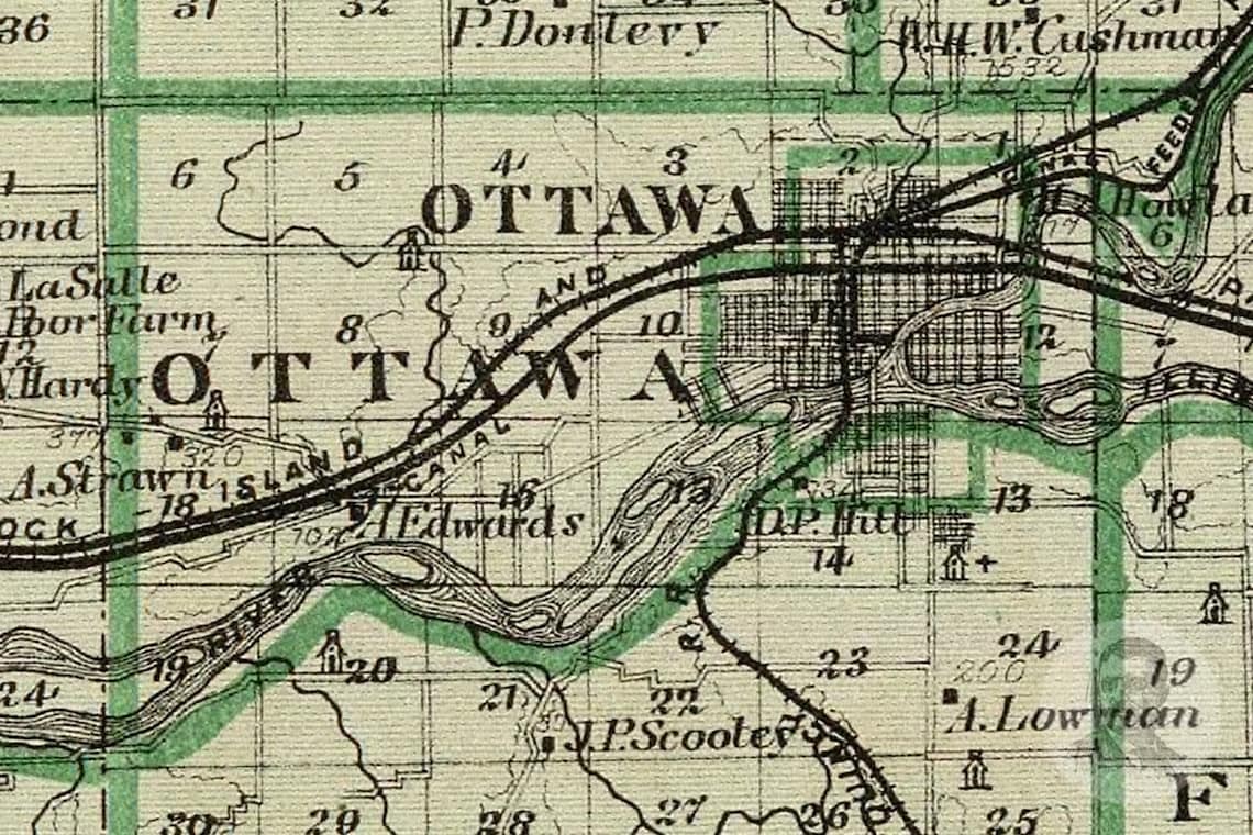 Vintage La Salle County IL Map 1876 Old Illinois Map Etsy