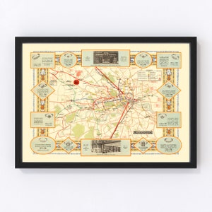 London Map 1922, Vintage London Map, Old London Art, Wall Art Gift for London History Lovers Retro Decor