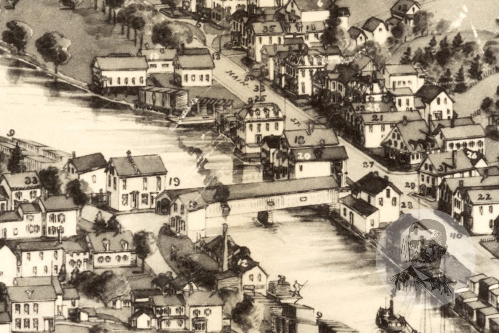 Vintage Cherryfield Map 1896 Old Map of Cherryfield Maine Etsy