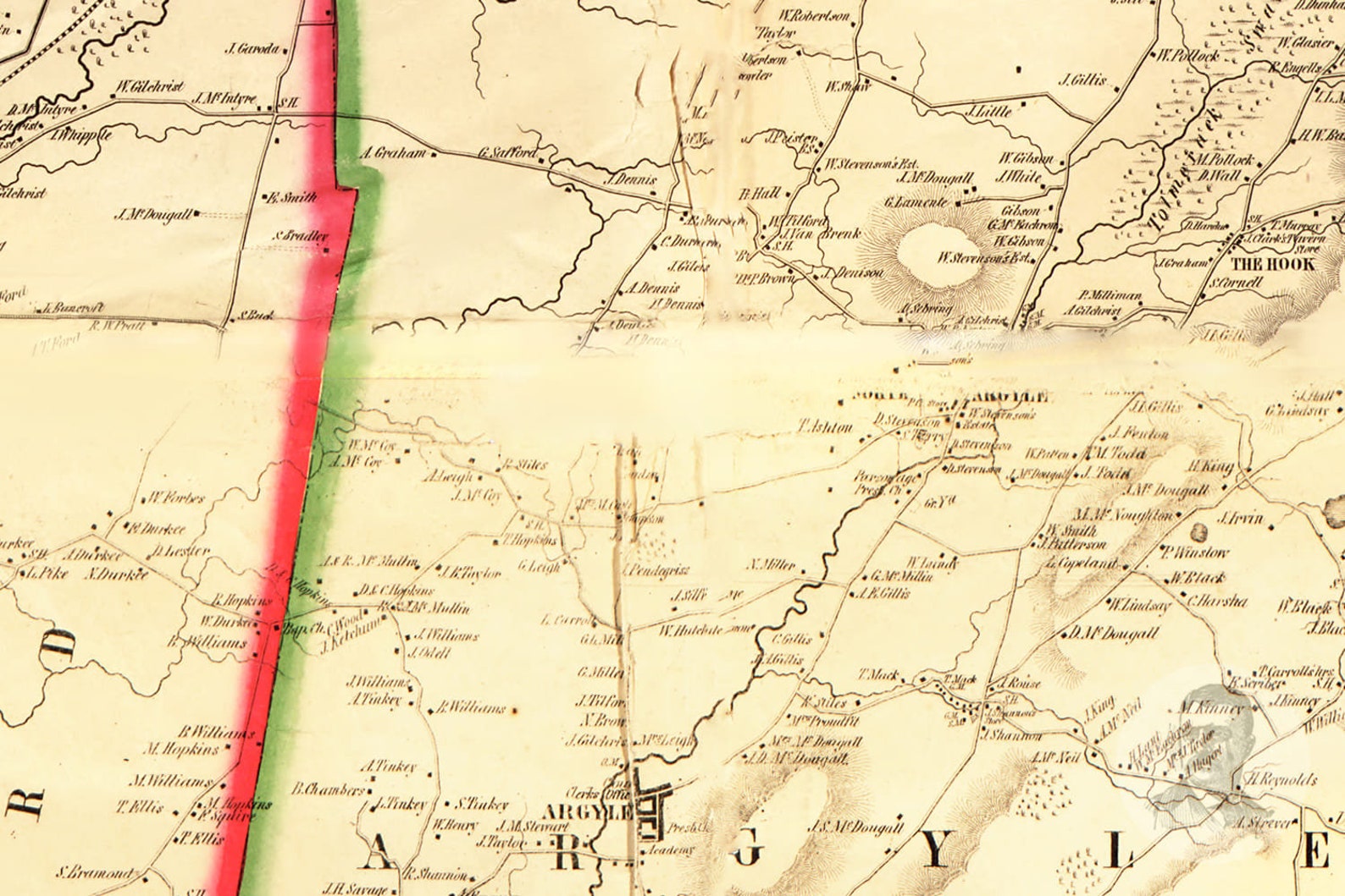 Vintage Washington County Map 1853 Washington County NY Land Etsy