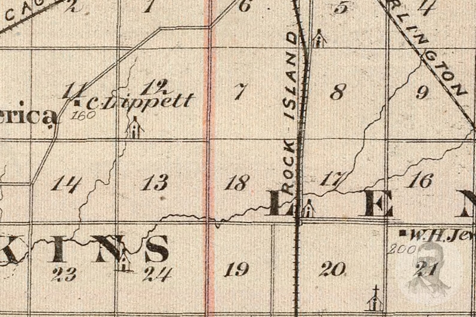 Vintage Warren County IL Map 1876 Old Illinois Map Etsy