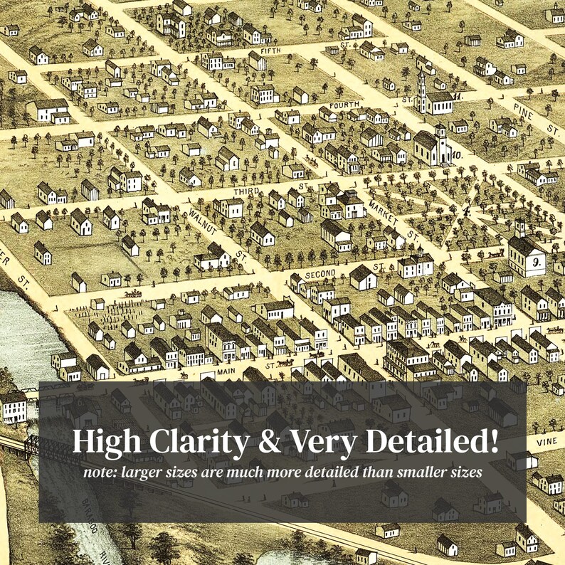 Reedsburg Map 1874 Old Map of Reedsburg Wisconsin Art Etsy