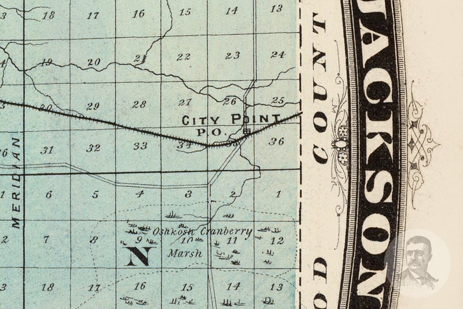 Vintage Jackson County WI Map 1878 Old Wisconsin Map Etsy