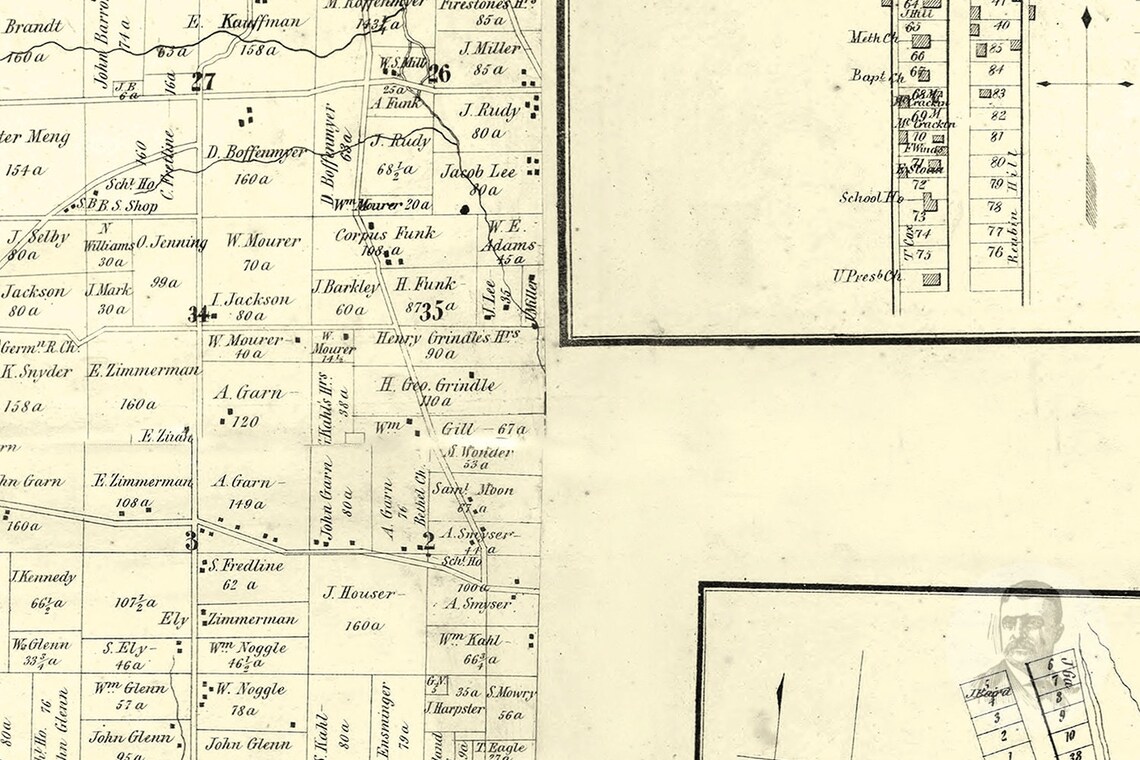 Vintage Ashland County Map 1861 Old Map of Ashland County Etsy