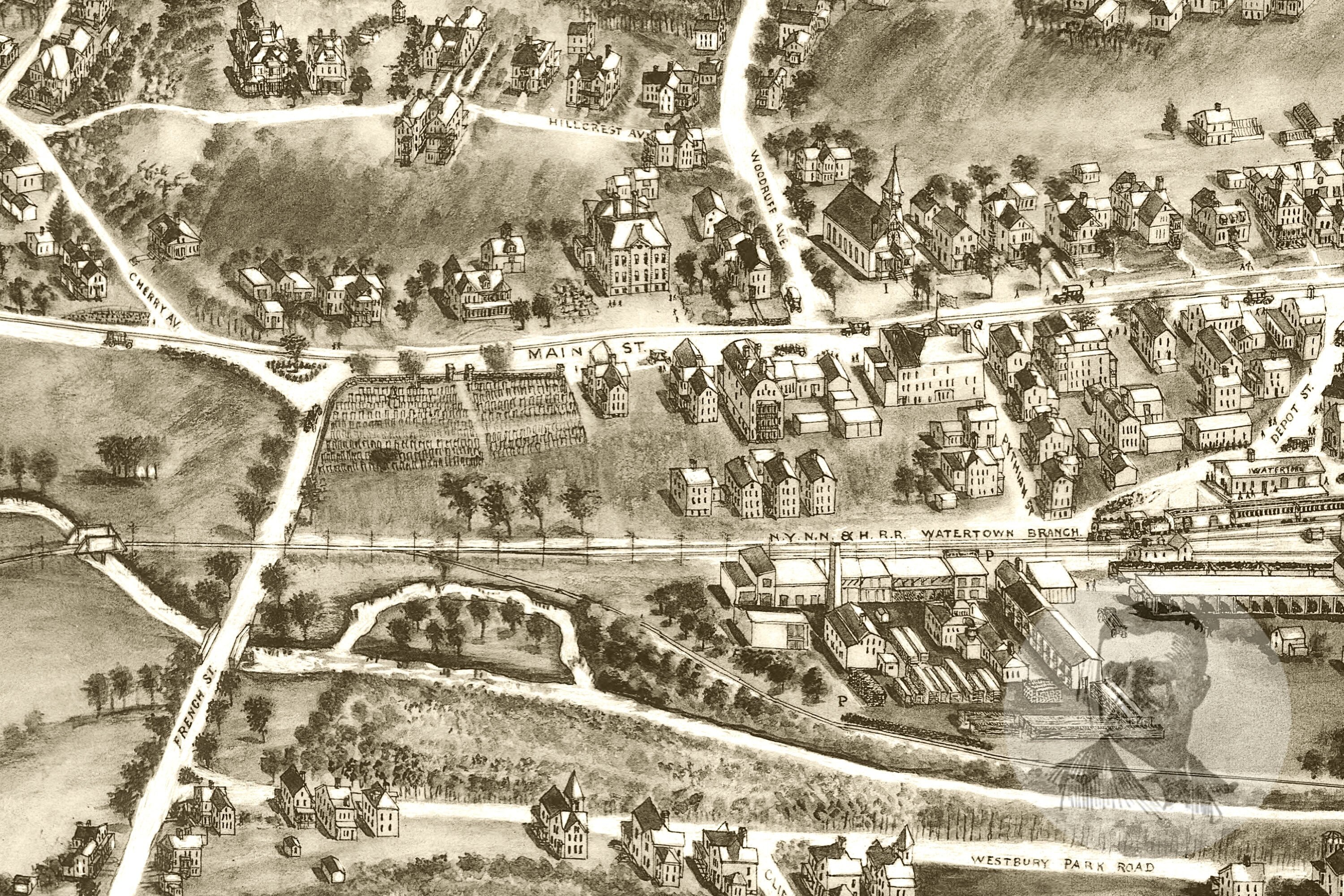 Vintage Watertown Map 1918 Old Map of Watertown Connecticut Etsy