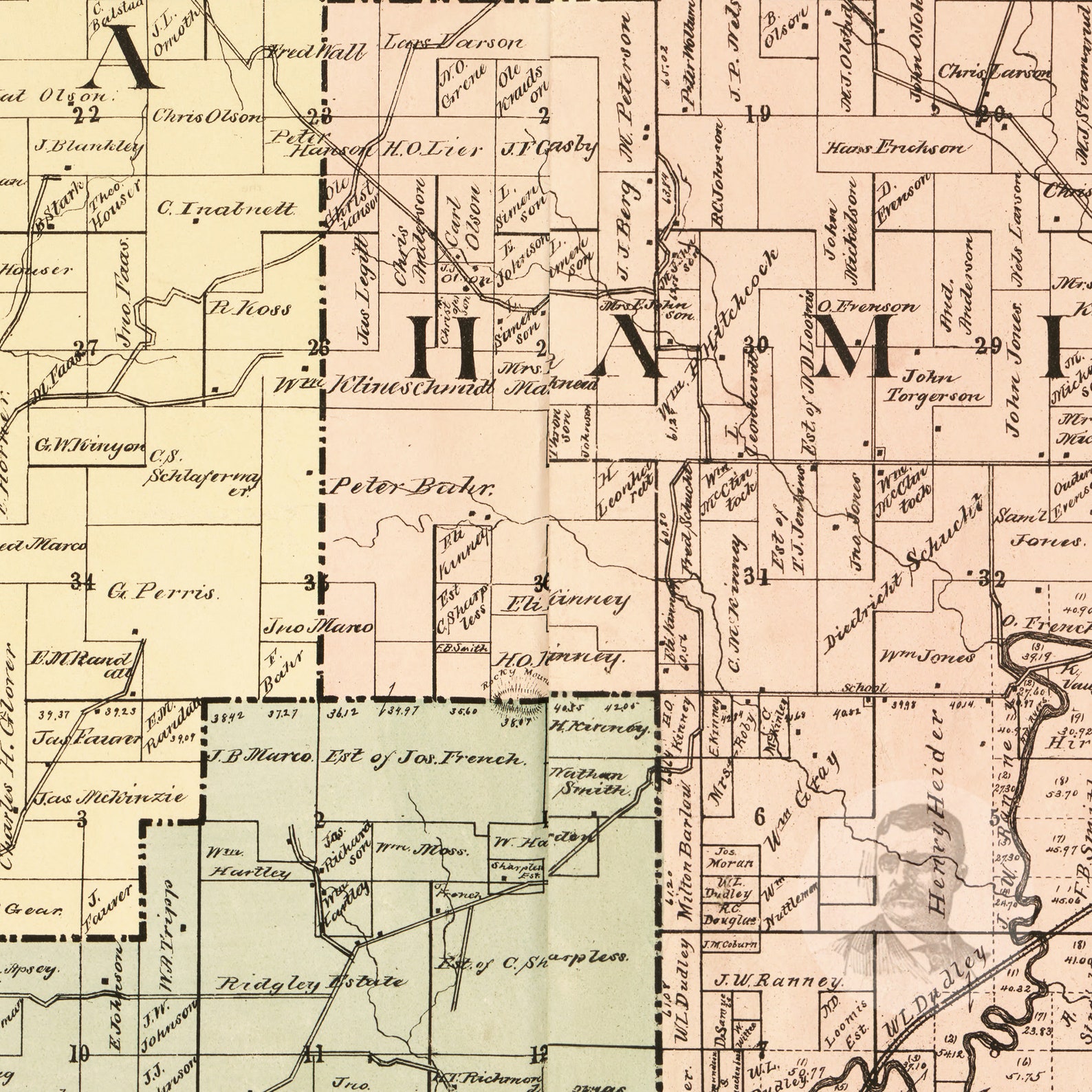La Crosse County Wisconsin Vintage Map From 1890 Old County Etsy