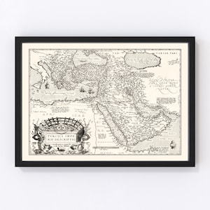 Turkish Empire Map 1570, Vintage Turkish Empire Map, Old Turkish Empire Art, Wall Art Gift for Turkish Empire History Lovers Retro Decor