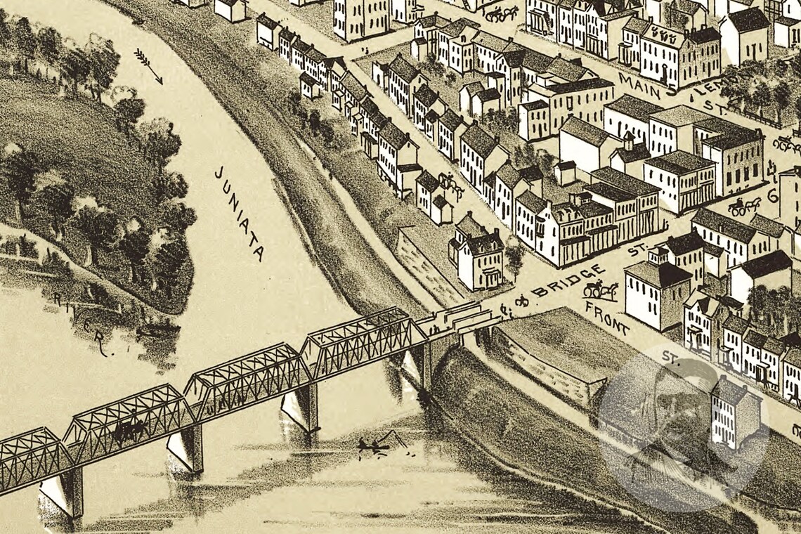 Mifflintown Pa 1895 Vintage City Maps Restored City M vrogue.co