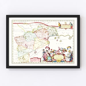 Peking Map 1665, Vintage Peking Map, Old Peking Art, Wall Art Gift for Peking History Lovers Retro Decor