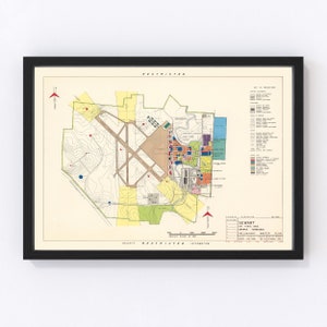Sewart Air Force Base Map 1952, Vintage Sewart Air Force Base Map, Old Sewart Air Force Base Art, Wall Art Gift for Sewart Air Force Base Hi
