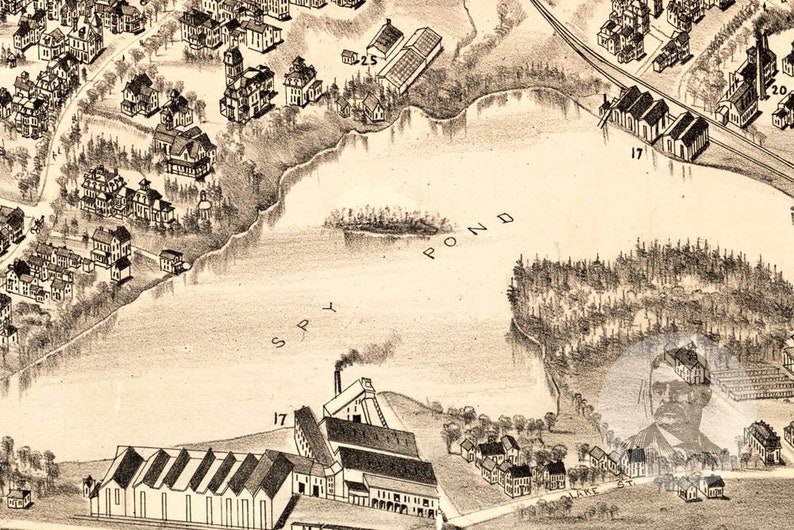 Vintage Arlington Map 1884 Old Map of Arlington Etsy