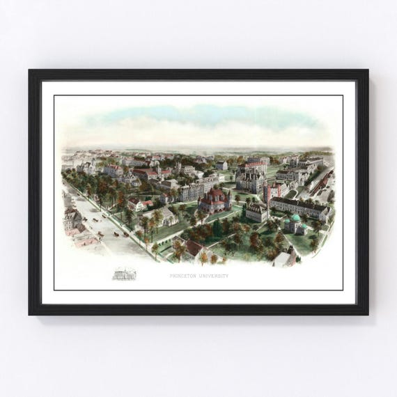 USA Vintage プリンストン大学 キャンパスマップ アートポスター Princeton University Map 1906, Vintage Princeton University Map
