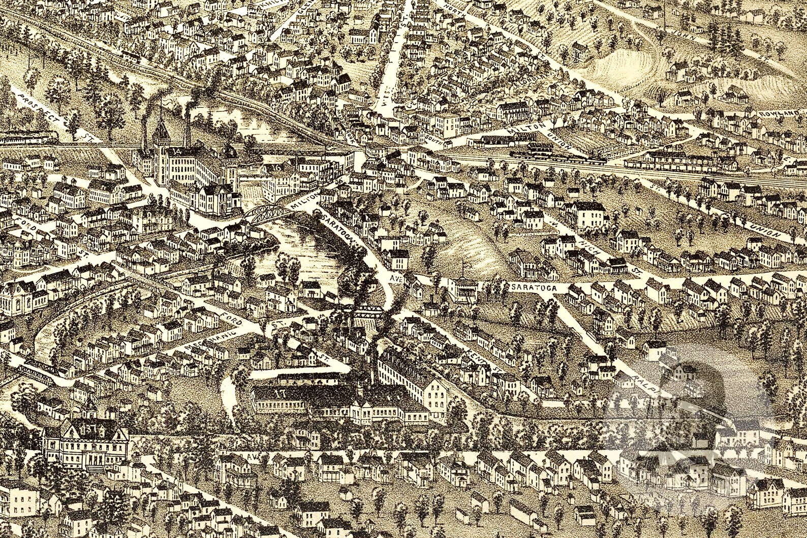 Vintage Ballston Spa Map 1890 Antiguo mapa de Ballston Spa Etsy