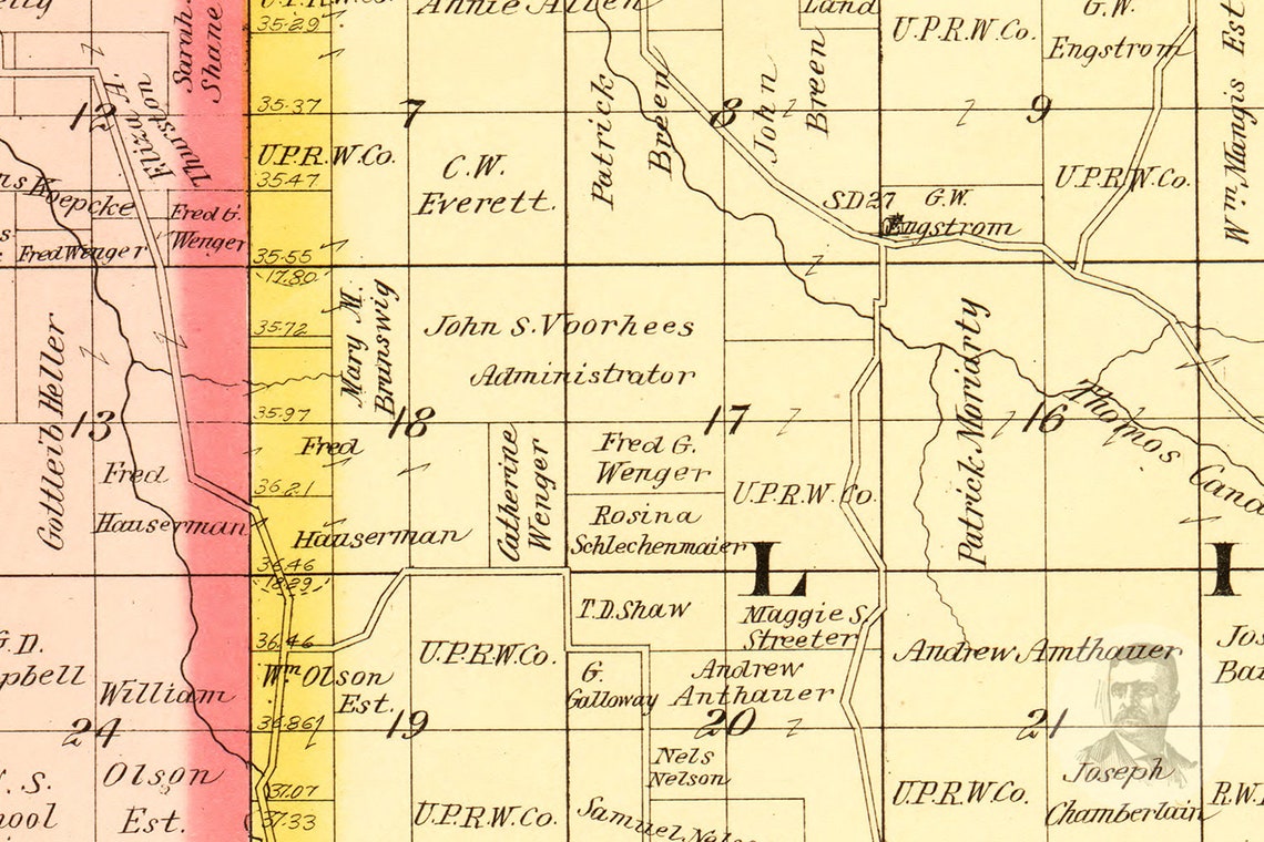 Vintage Geary County Map 1897 Old Map of Geary County Etsy