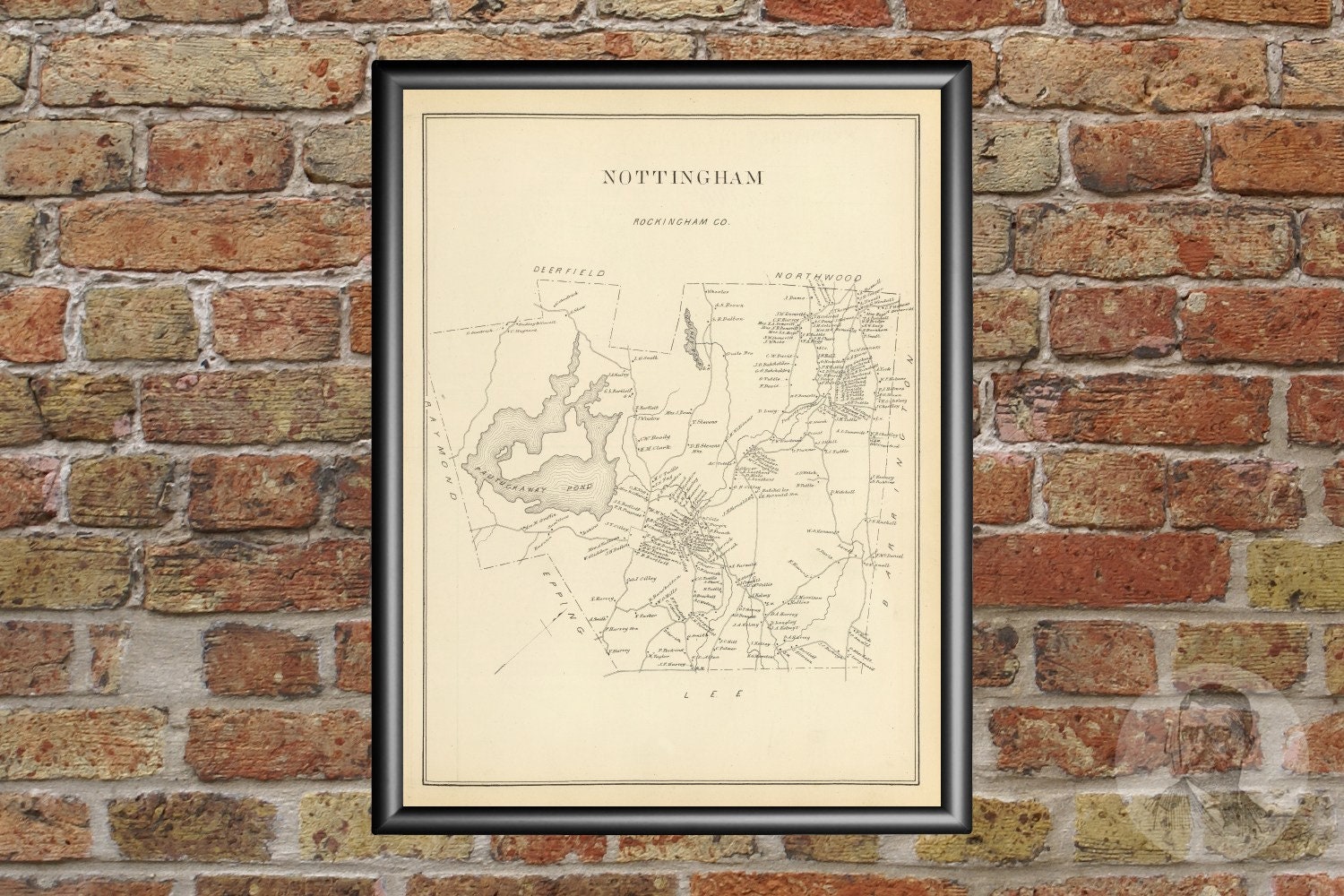 Vintage Nottingham Map from 1892 Old New Hampshire Map Etsy