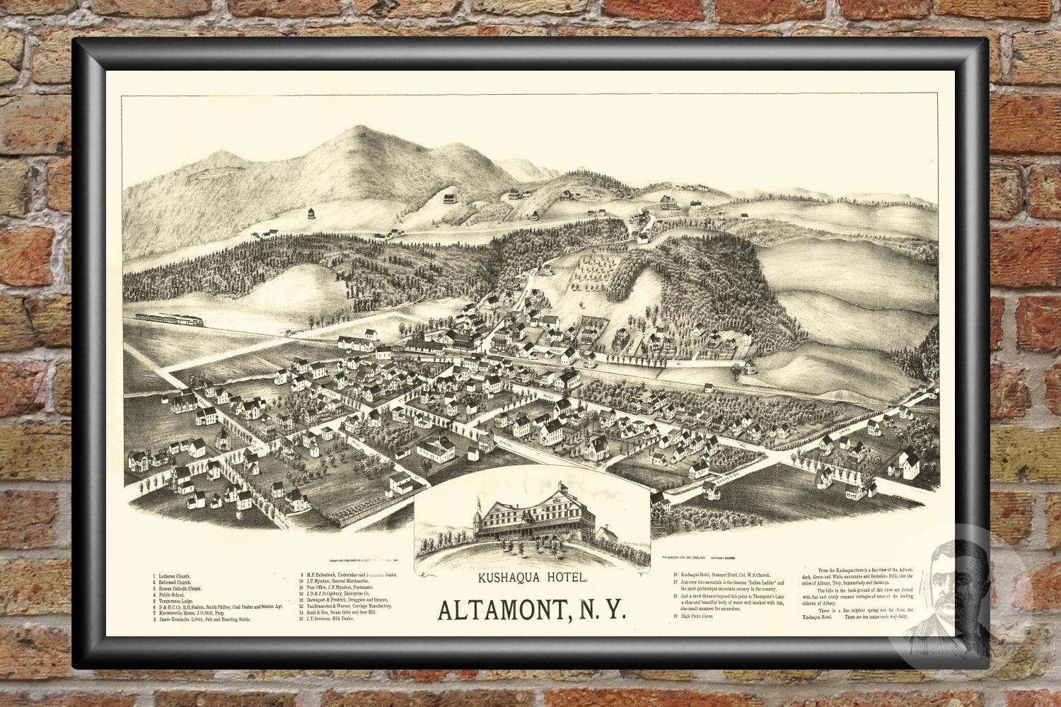 Vintage Altamont Map 1890 Old Altamont New York Map Etsy