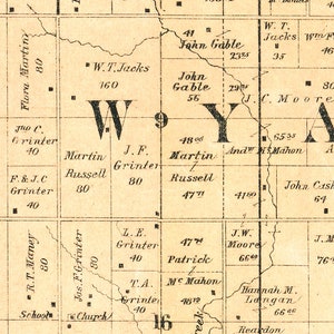 Vintage Wyandotte County Map 1887 Old Map of Wyandotte | Etsy