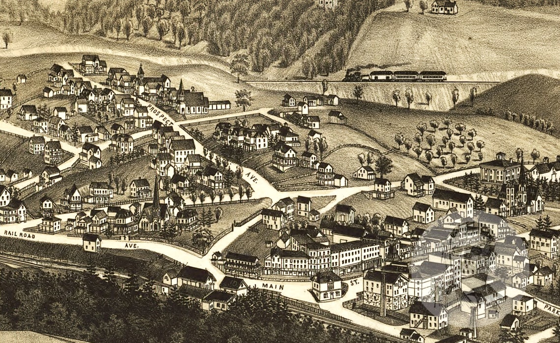 Vintage Brewster Map 1887 Old Map of Brewster New York Etsy