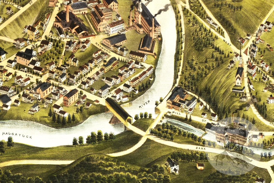 Vintage Seymour Map 1879 Old Map of Seymour Connecticut Etsy