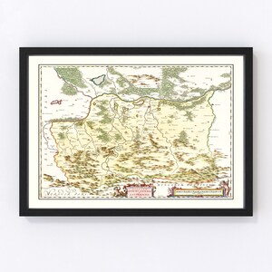 Southwestern Poland Map 1665, Vintage Southwestern Poland Map, Old Southwestern Poland Art, Wall Art Gift for Southwestern Poland History Lo