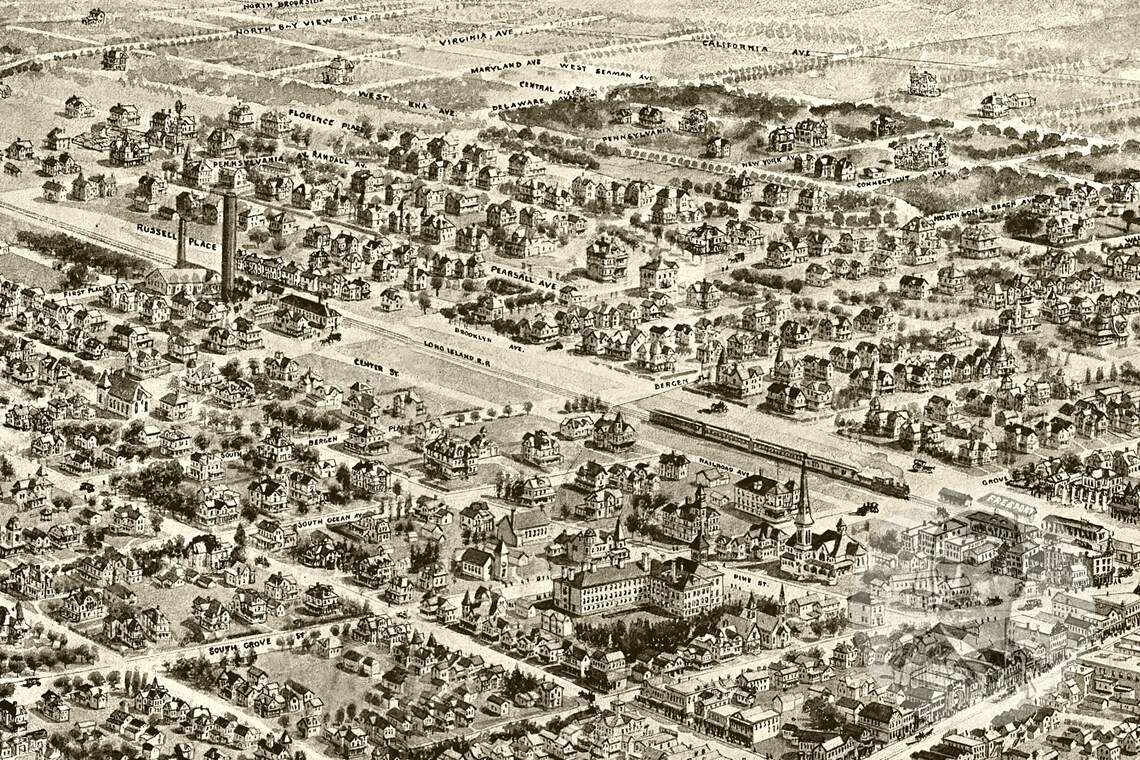 Vintage Freeport Map 1909 Old Map of Freeport New York | Etsy