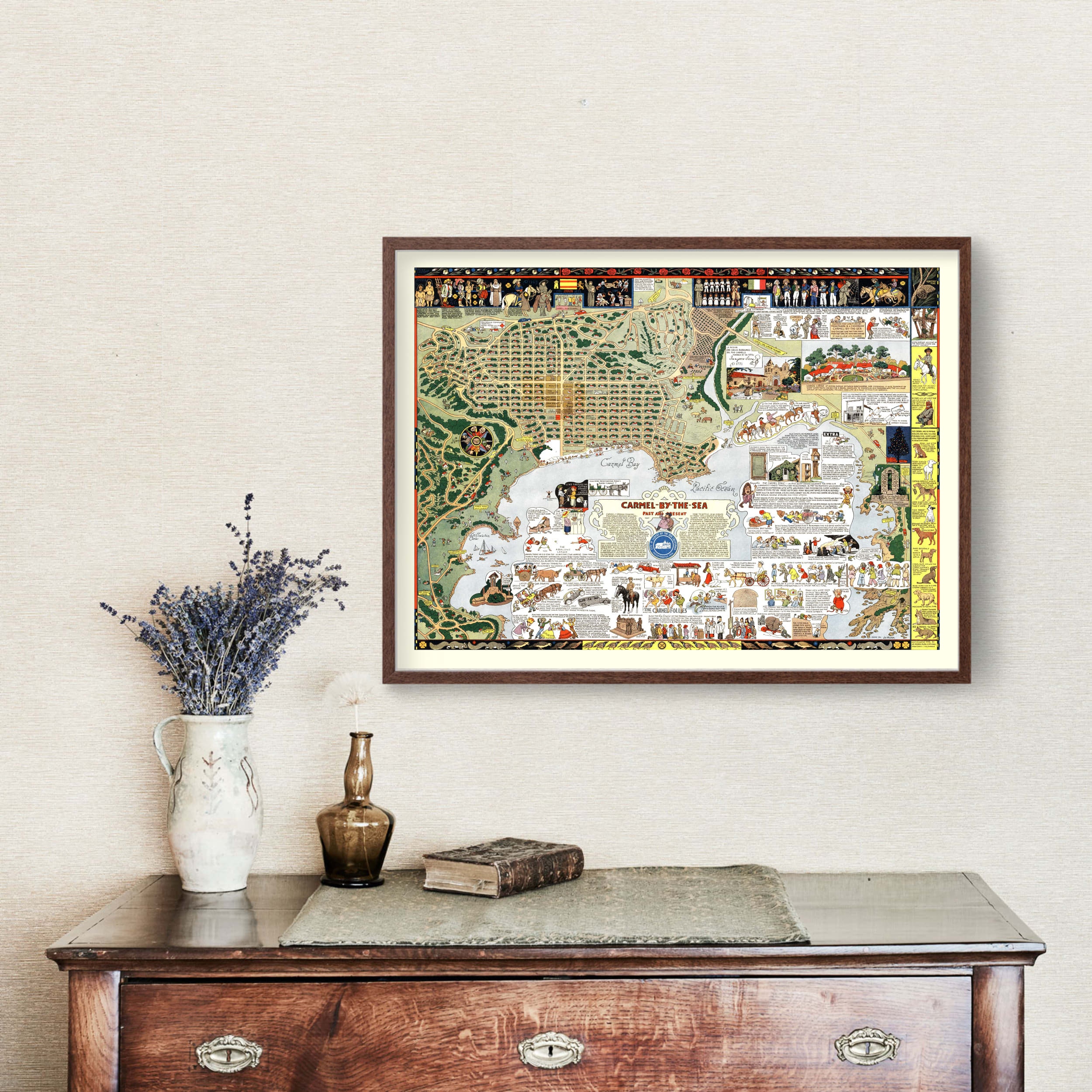 Cermel Mapi Carmel by the Sea Map 1942, Vintage Carmel by the Sea Map, Old Carmel ...