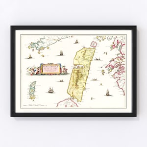 Mapa de la isla de Jura 1665, mapa antiguo de la isla de Jura, arte antiguo de la isla de Jura, regalo de arte mural para amantes de la historia de la isla de Jura Retro D