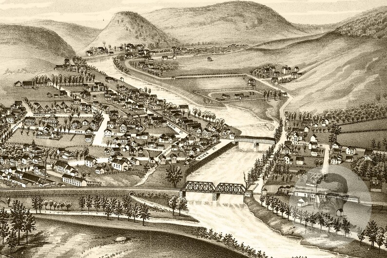 Vintage Deposit Map 1887 Old Map of Deposit New York Etsy