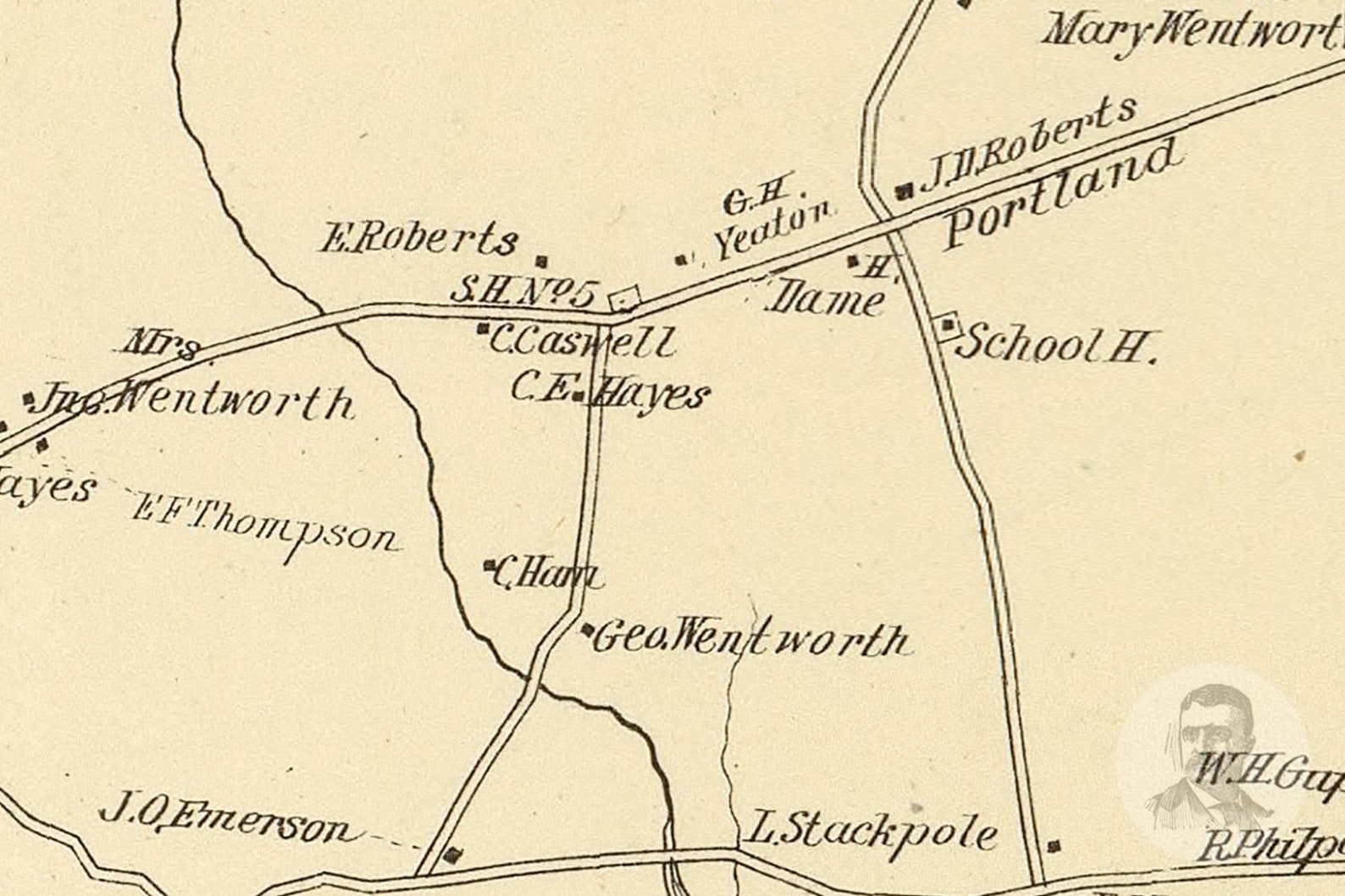Vintage Rollinsford Map From 1892 Old New Hampshire Map Etsy