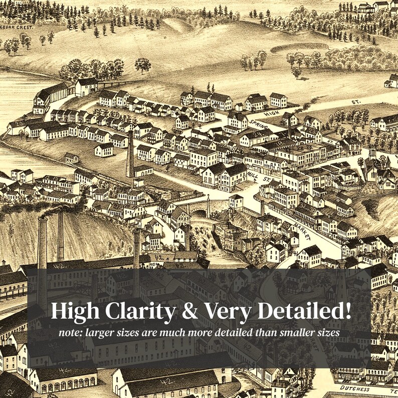 Wappingers Falls Map 1889 Old Map of Wappingers Falls New Etsy