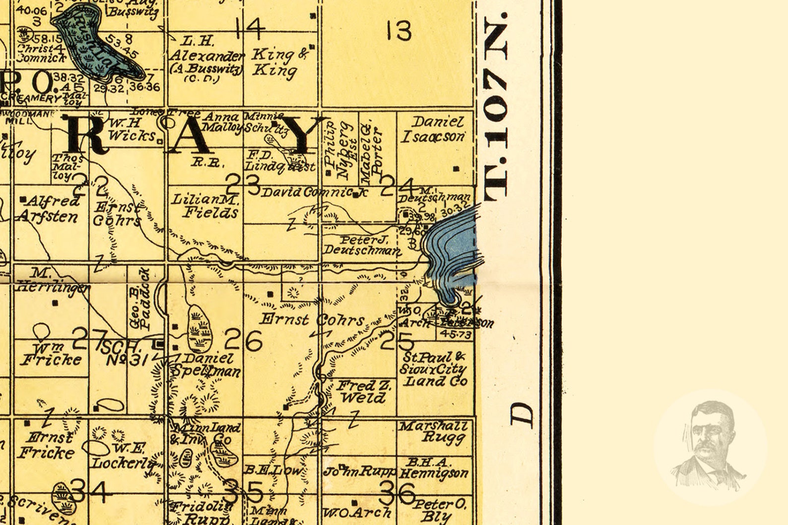 Vintage Murray County Map 1898 Old Map of Murray County Etsy