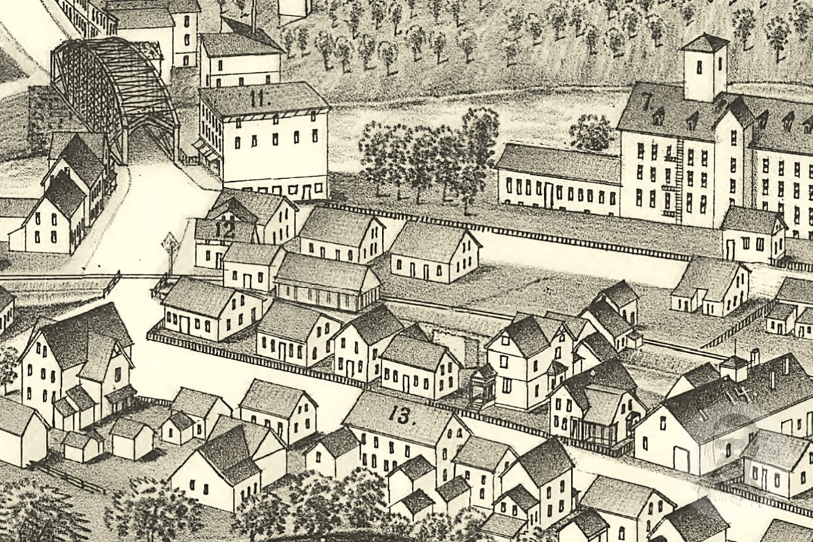 Vintage Middleville Map 1890 Old Middleville New York Map Etsy