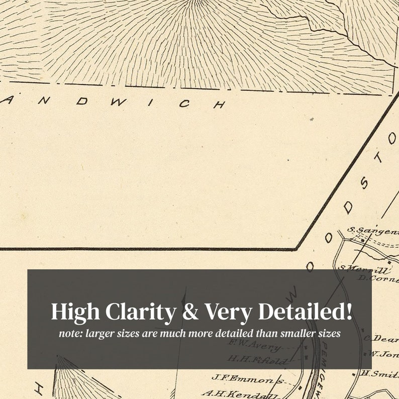 Thornton Map 1892 Old Map of Thornton New Hampshire Art Etsy