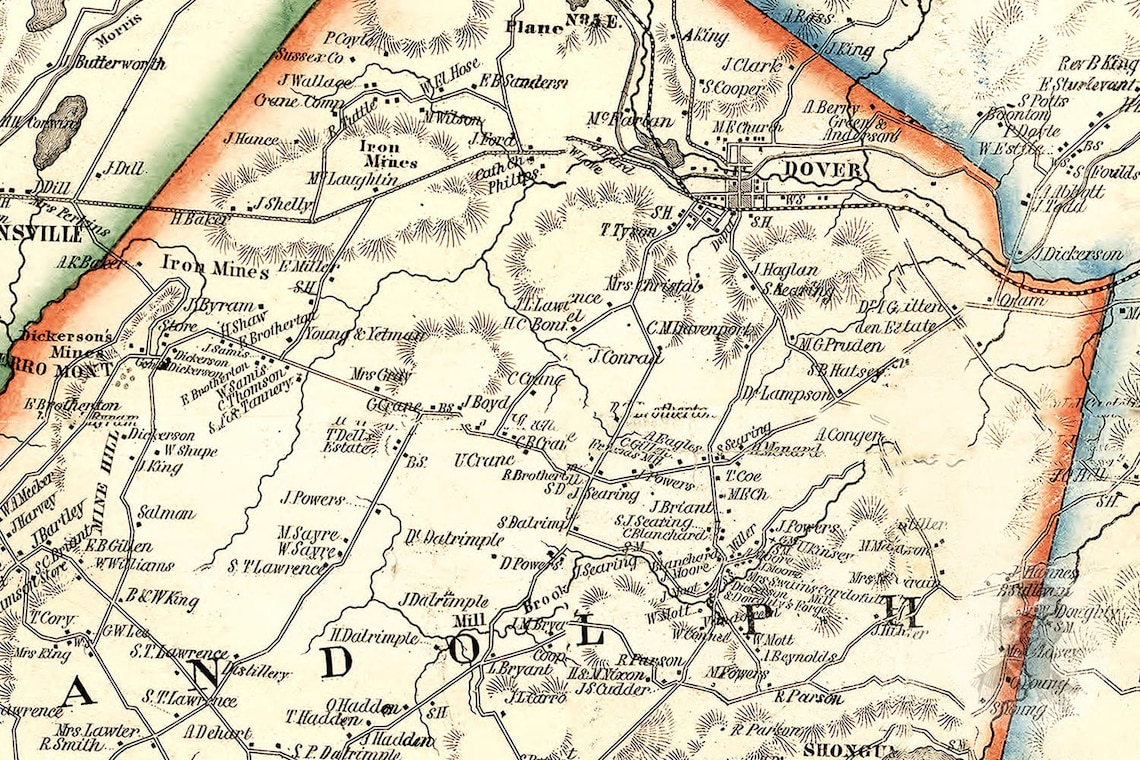 Vintage Morris County Map 1853 Old Map of Morris County New Etsy