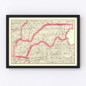 Lake Tahoe Map 1914, Vintage Lake Tahoe Map, Old Lake Tahoe Art, Wall Art Gift for Lake Tahoe History Lovers Retro Decor