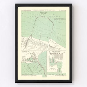 Chennai Map 1884, Vintage Chennai Map, Old Chennai Art, Wall Art Gift for Chennai History Lovers Retro Decor
