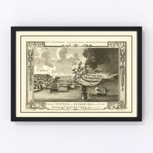 Bunker Hill Map 1781, Vintage Bunker Hill Map, Old Bunker Hill Art, Wall Art Gift for Bunker Hill History Lovers Retro Decor