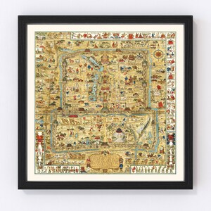 Beijing Map 1936, Vintage Beijing Map, Old Beijing Art, Wall Art Gift for Beijing History Lovers Retro Decor