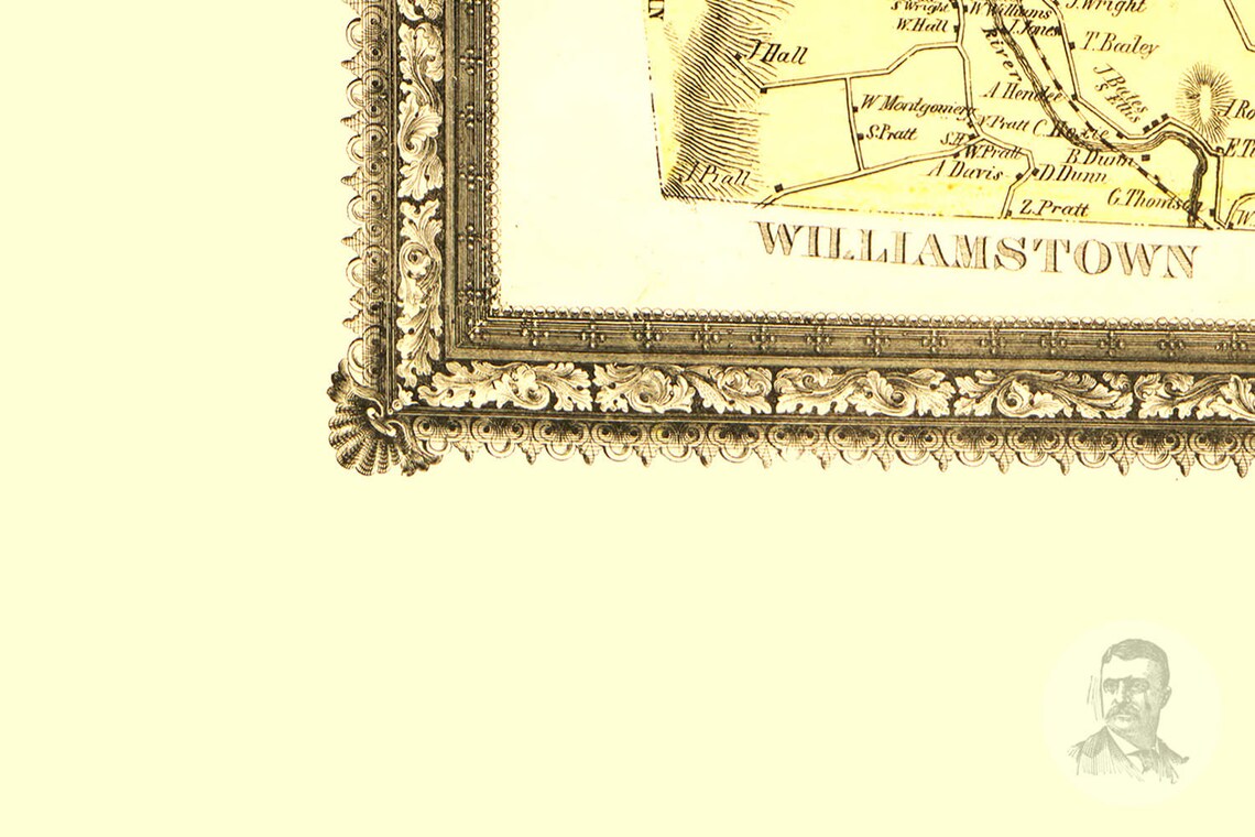 Vintage Bennington County Map 1856 Bennington County VT Land Etsy