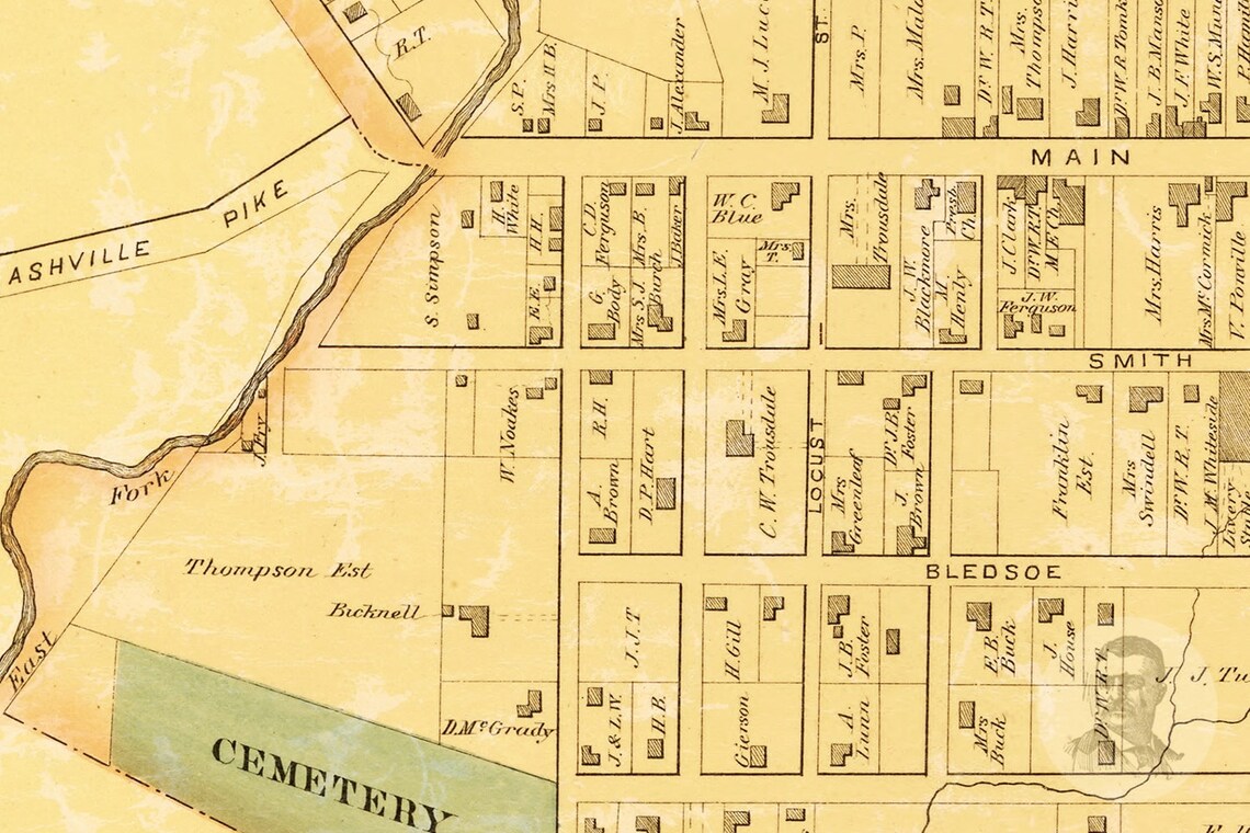 Vintage Sumner County Map 1878 Old Map of Sumner County Etsy