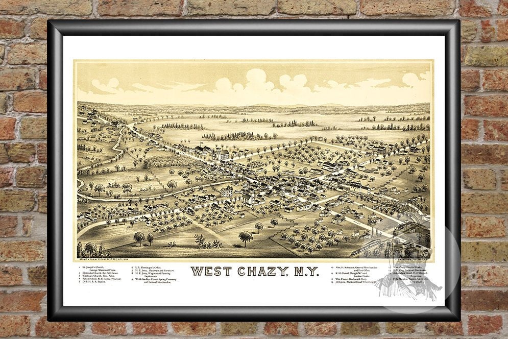 Vintage West Chazy Map 1899 Old Map of West Chazy New York Etsy