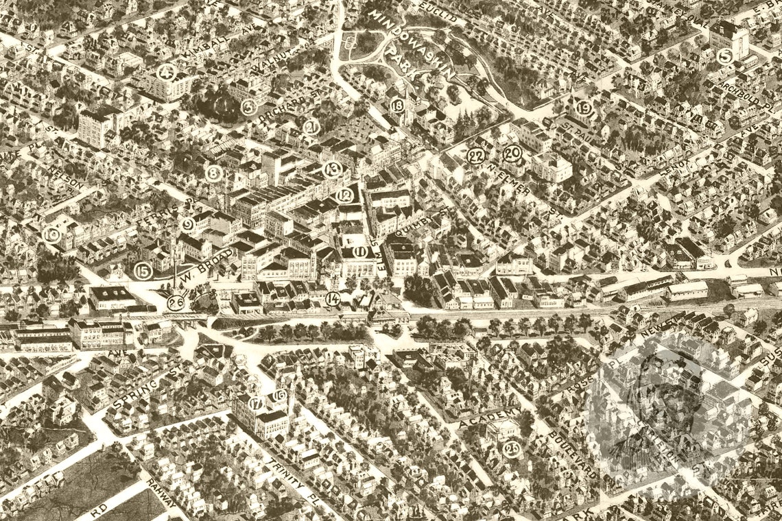 Vintage Westfield Map 1929 Old Map of Westfield New Jersey Etsy