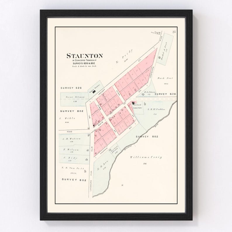 New Martinsburg Map 1913 Old Map of New Martinsburg Ohio Art Vintage