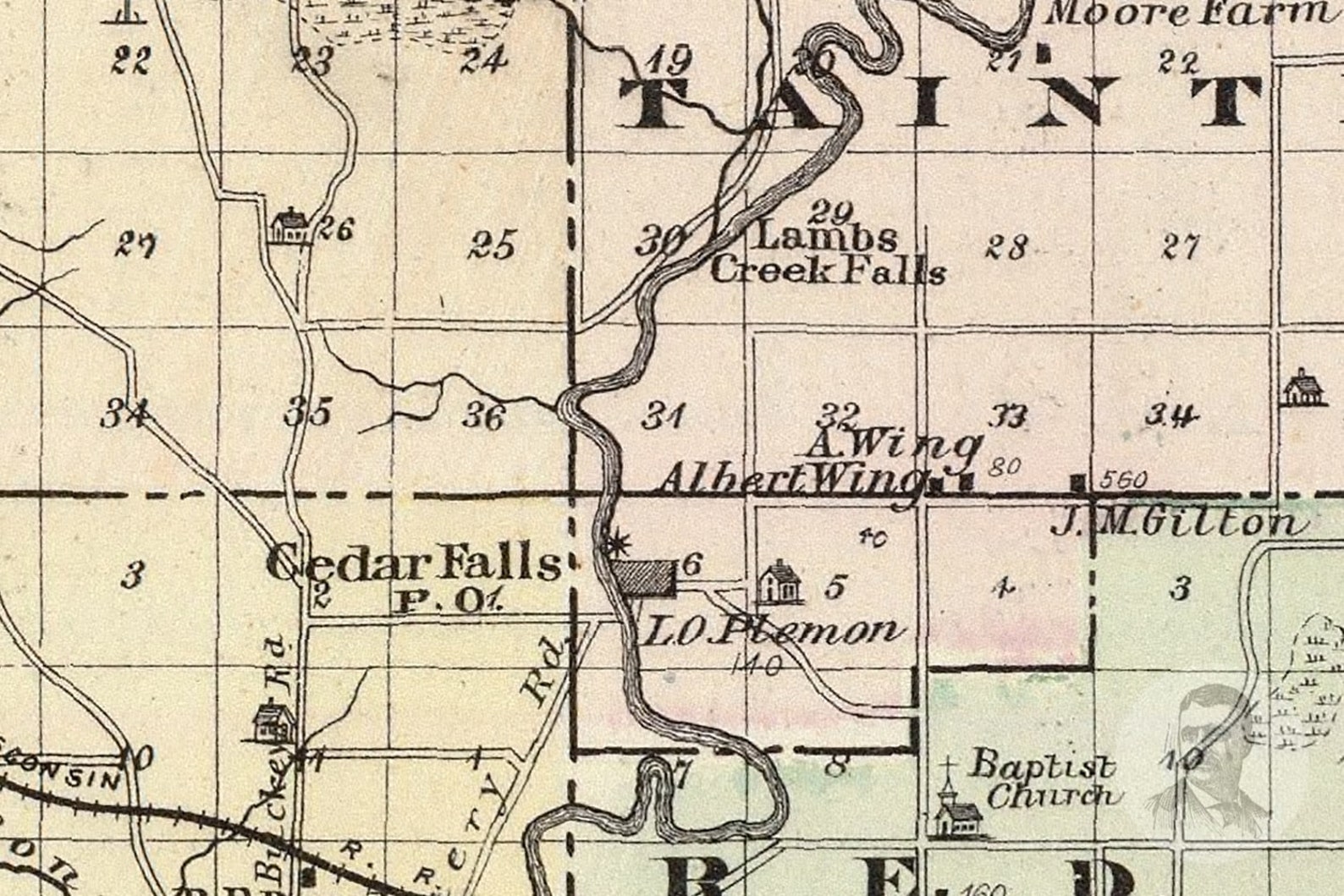 Vintage Dunn County WI Map 1878 Old Wisconsin Map Etsy
