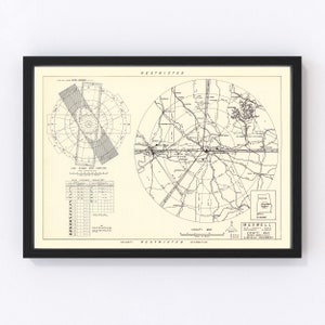 Atterbury Air Force Base Map 1953, Vintage Atterbury Air Force Base Map, Old Atterbury Air Force Base Art, Wall Art Gift for Atterbury Air F