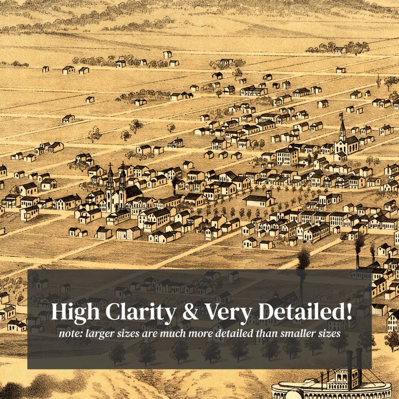 Tell City Map 1870 Old Map of Tell City Indiana Art Vintage Etsy