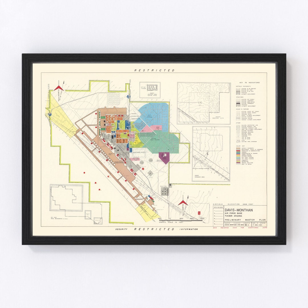 Davis-monthan Air Force Base Map 1951 Old Map of Davis-monthan Air ...