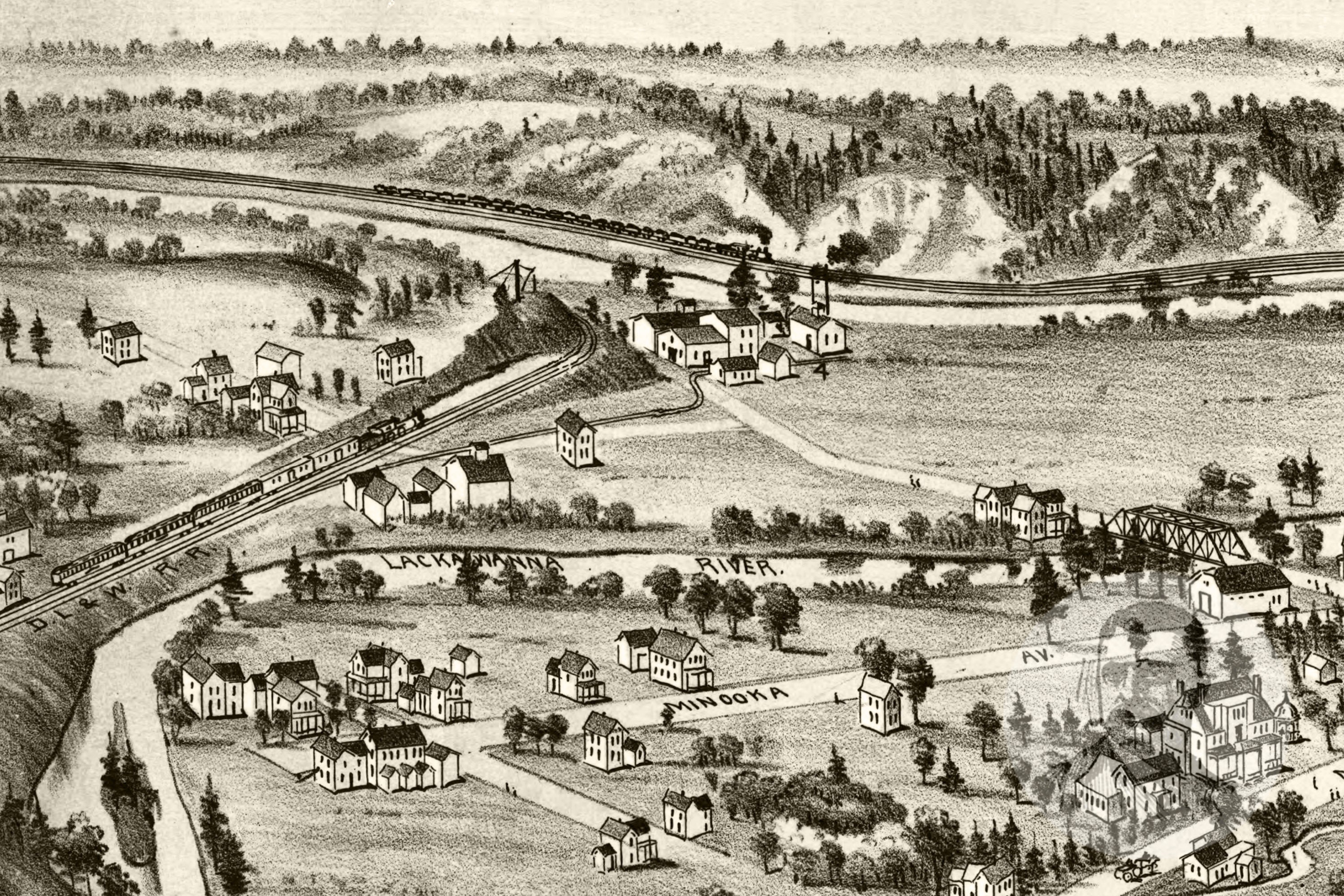 Vintage Moosic Map 1892 Old Map of Moosic Pennsylvania Etsy