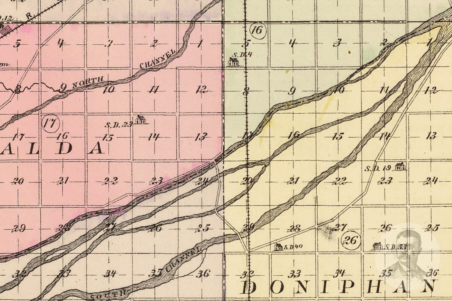 Vintage Hall County NE Map 1885 Old Nebraska Map Historical Etsy