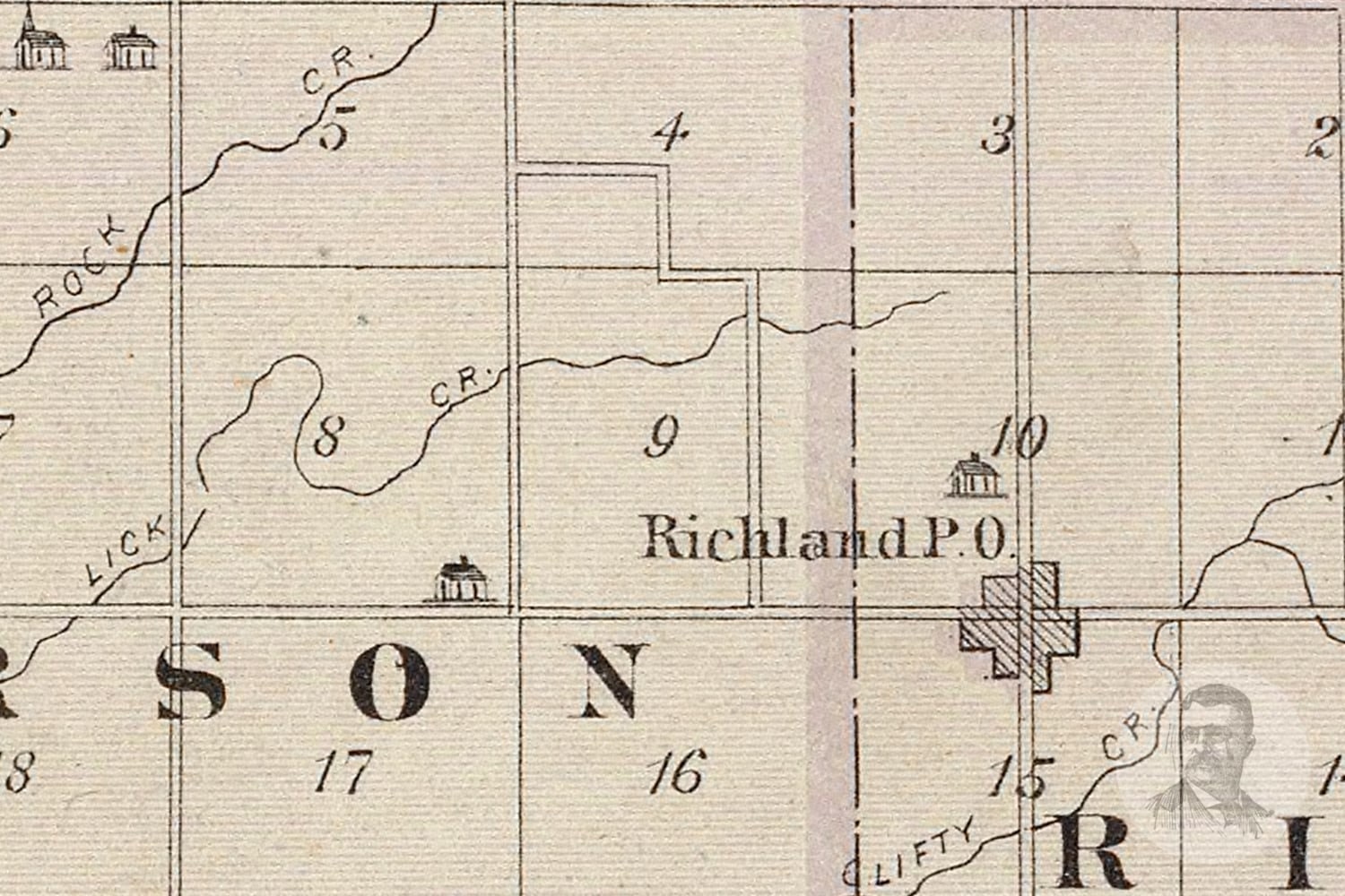 Vintage Rush County IN Map 1876 Old Indiana Map Historical Etsy
